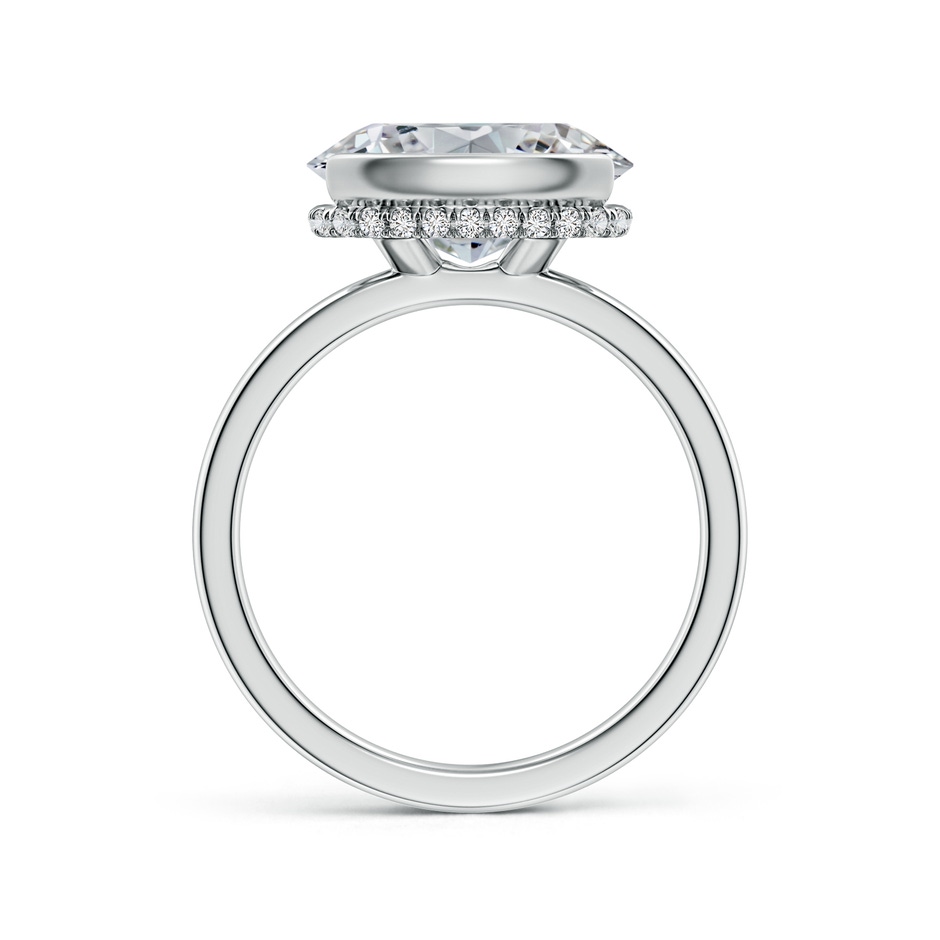 12x8mm HSI2 Semi Bezel-Set Oval Diamond Hidden Halo Engagement Ring in P950 Platinum side 199
