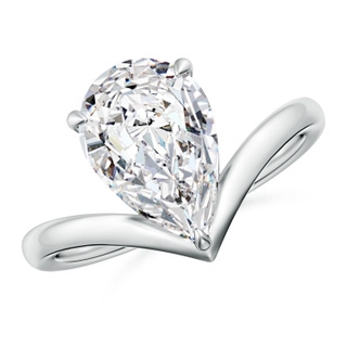 12x8mm HSI2 Solitaire Pear Diamond V-Shaped Engagement Ring in P950 Platinum