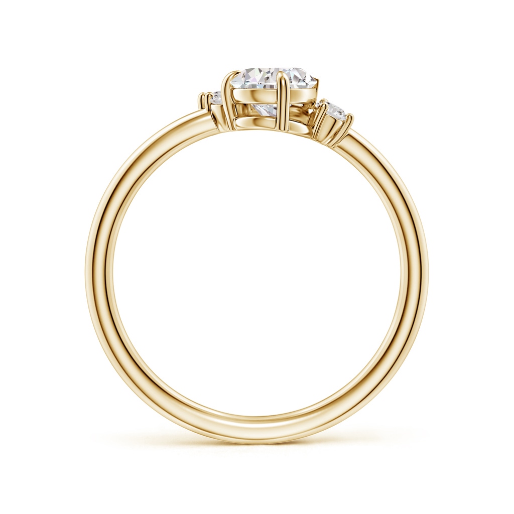 7x5mm IJI1I2 Off-Centreed Pear Diamond Engagement Ring with Scattered Accents in Yellow Gold - side 199