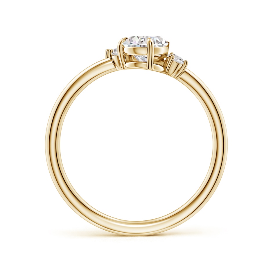 7x5mm IJI1I2 Off-Centreed Pear Diamond Engagement Ring with Scattered Accents in Yellow Gold side 199