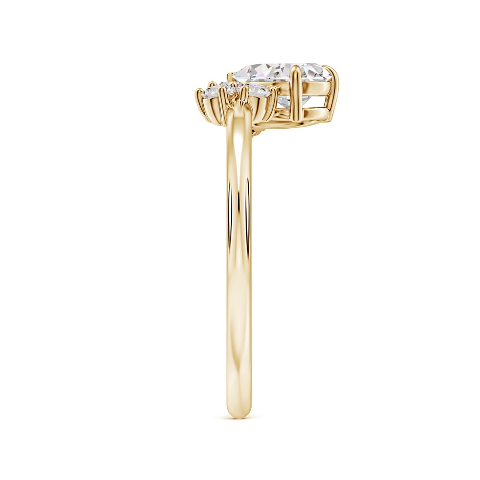 7x5mm IJI1I2 Off-Centreed Pear Diamond Engagement Ring with Scattered Accents in Yellow Gold side 299