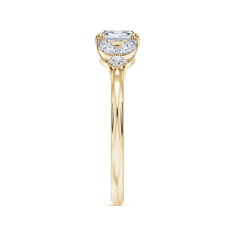 5.5mm HSI2 Double-Claw Prong Cushion Diamond Side Stone Engagement Ring in Yellow Gold side 299