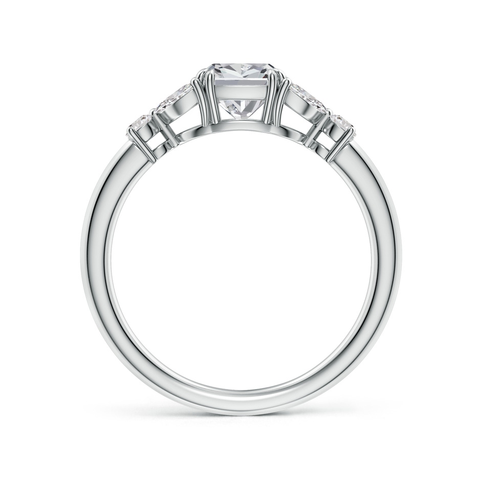 5.5mm IJI1I2 Double-Claw Prong Cushion Diamond Side Stone Engagement Ring in White Gold side 199