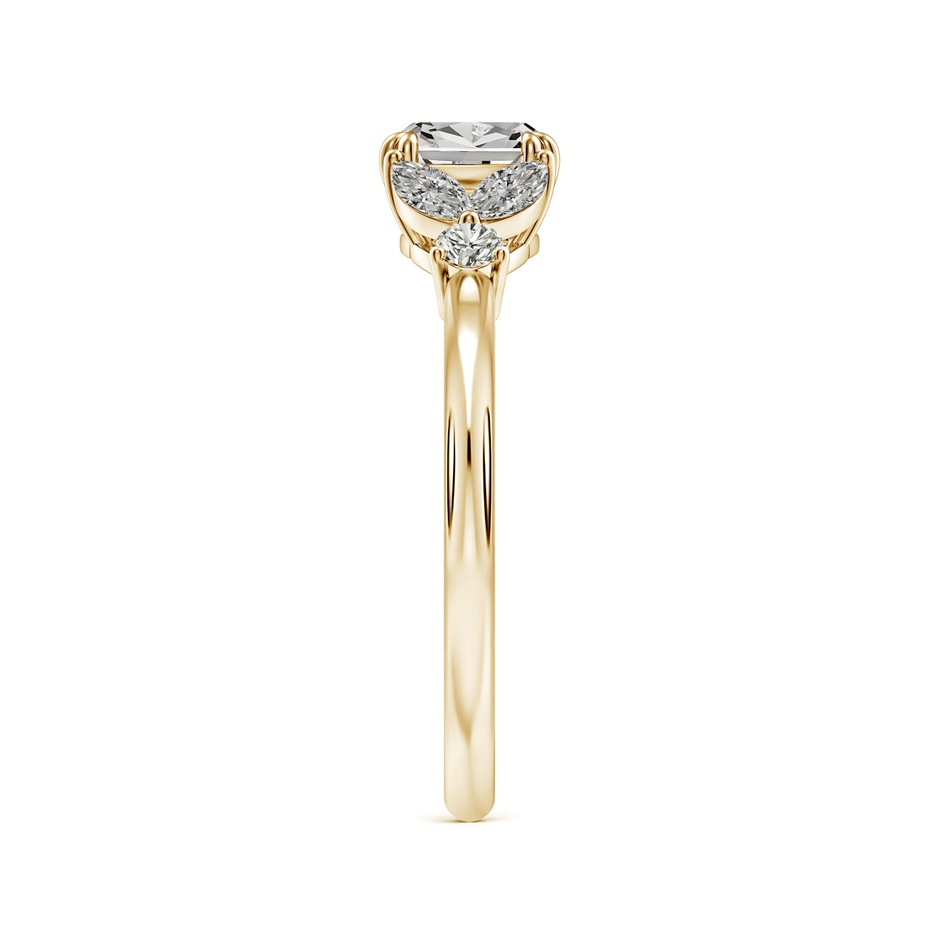 5.5mm KI3 Double-Claw Prong Cushion Diamond Side Stone Engagement Ring in Yellow Gold side 299