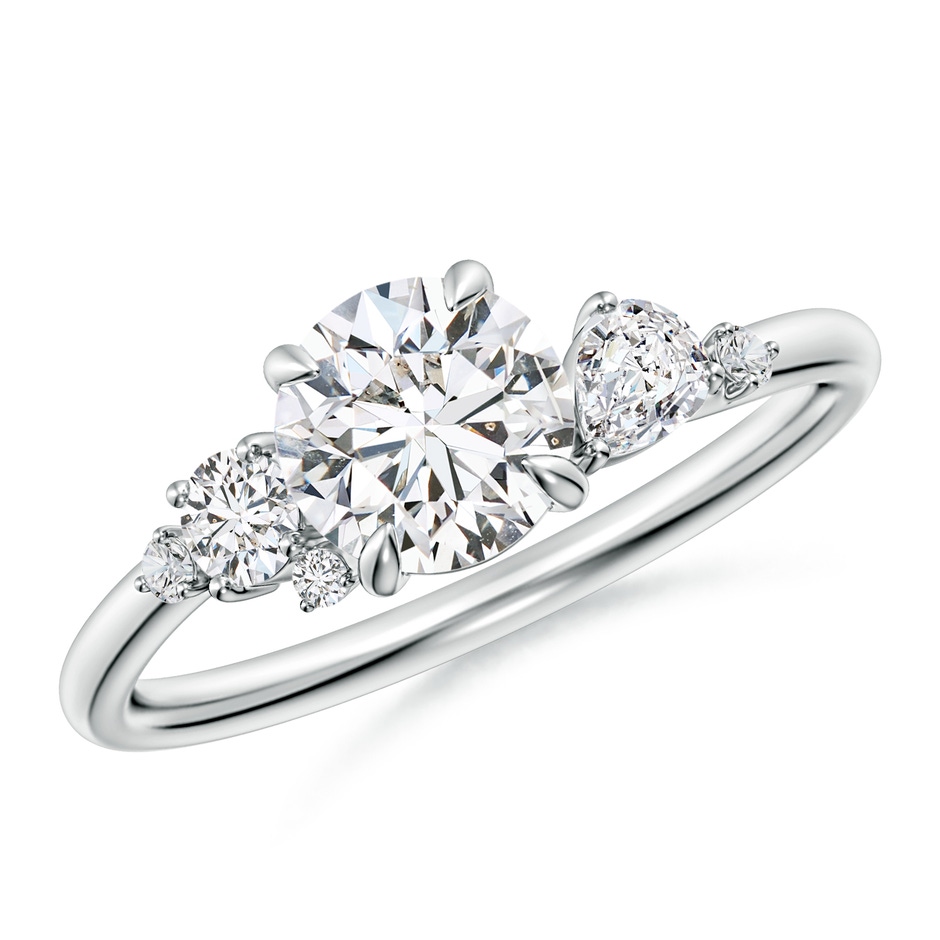 6.4mm HSI2 Round Diamond Engagement Ring with Multi-Shape Accents in P950 Platinum 
