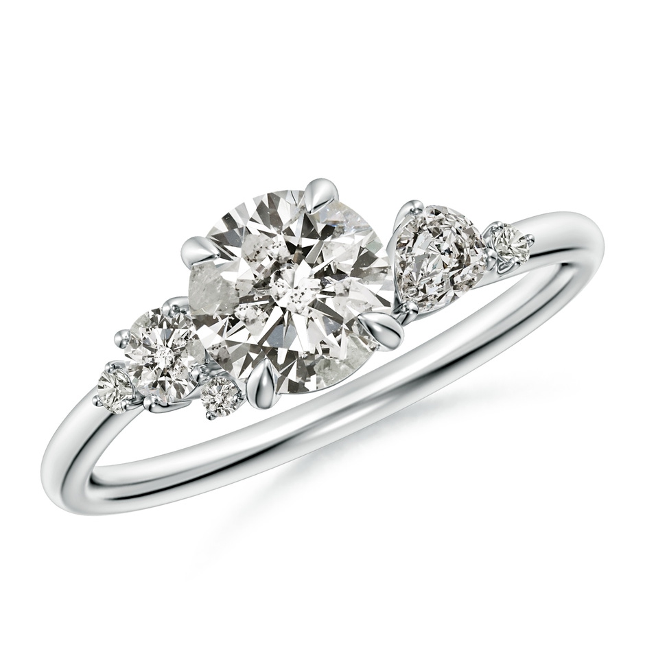6.4mm KI3 Round Diamond Engagement Ring with Multi-Shape Accents in P950 Platinum 