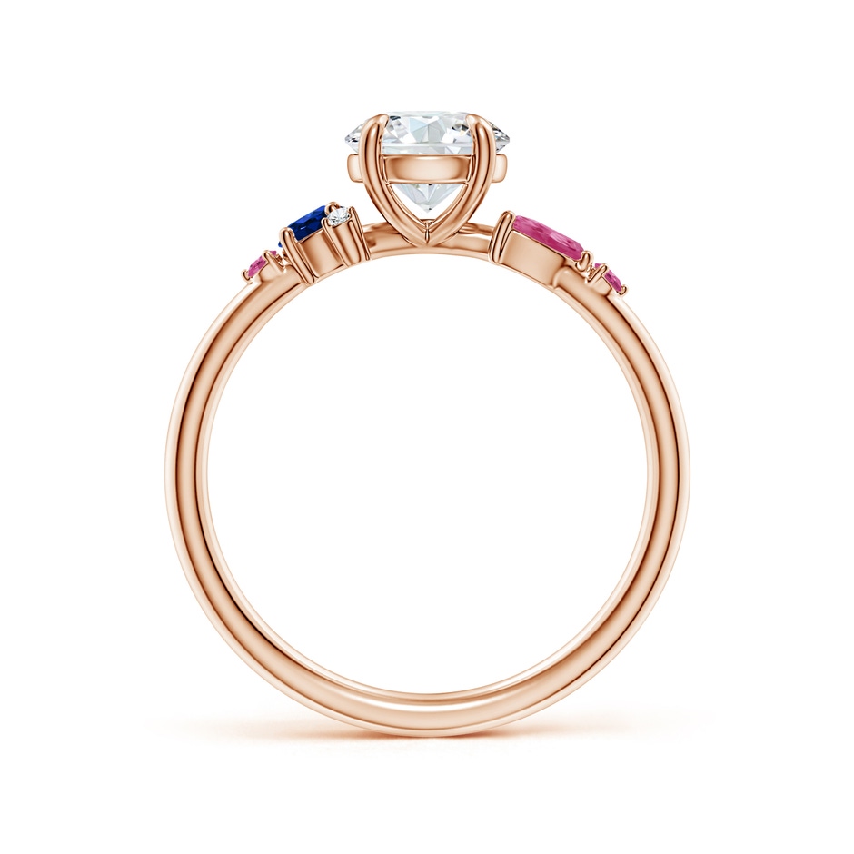 6.4mm GVS2 Round Diamond Engagement Ring with Sapphire Accents in Rose Gold side 199