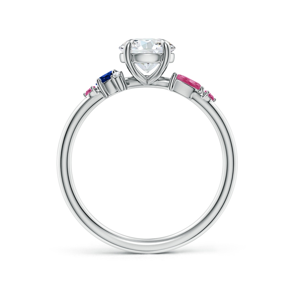 6.4mm GVS2 Round Diamond Engagement Ring with Sapphire Accents in White Gold side 199
