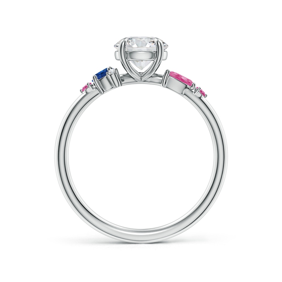 6.4mm HSI2 Round Diamond Engagement Ring with Sapphire Accents in P950 Platinum side 199
