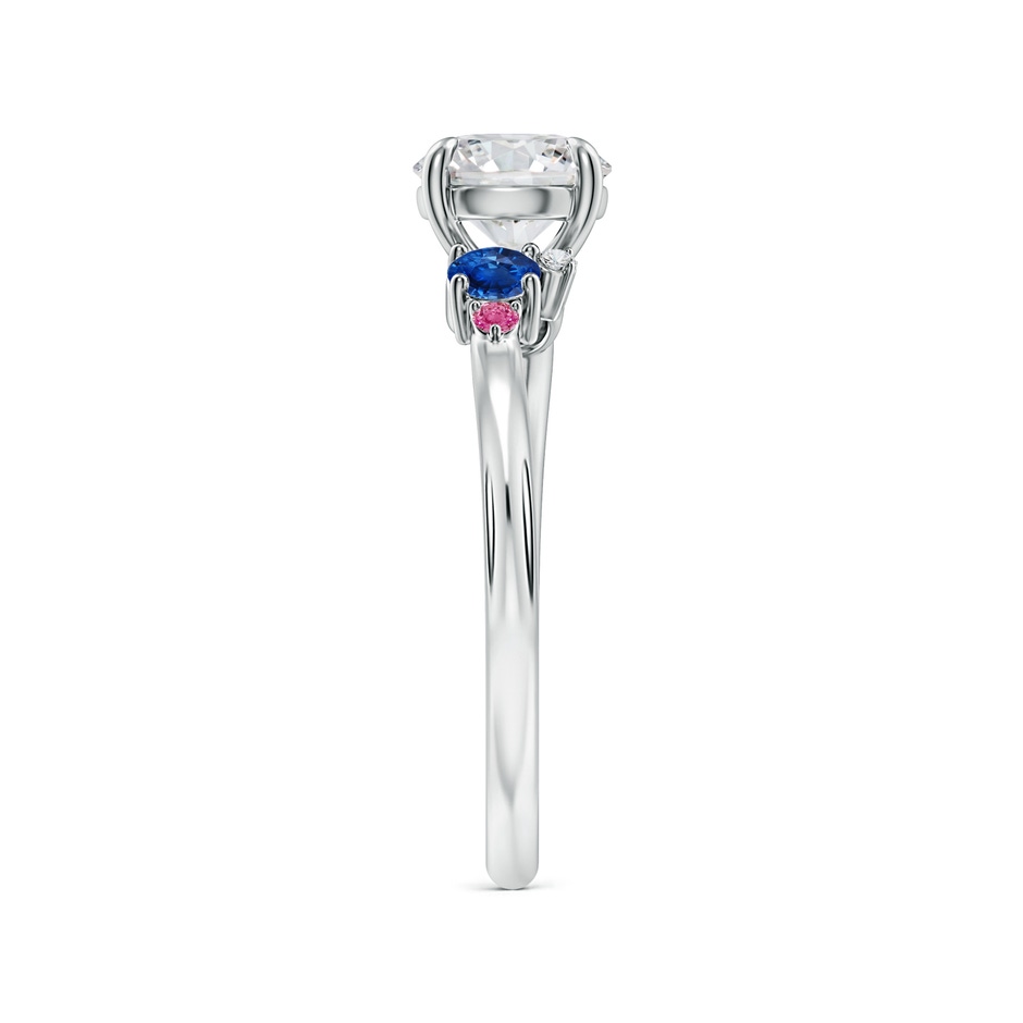 6.4mm HSI2 Round Diamond Engagement Ring with Sapphire Accents in P950 Platinum side 299
