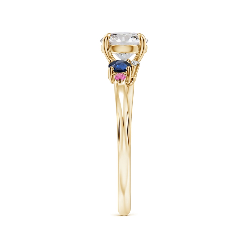 6.4mm IJI1I2 Round Diamond Engagement Ring with Sapphire Accents in Yellow Gold side 299