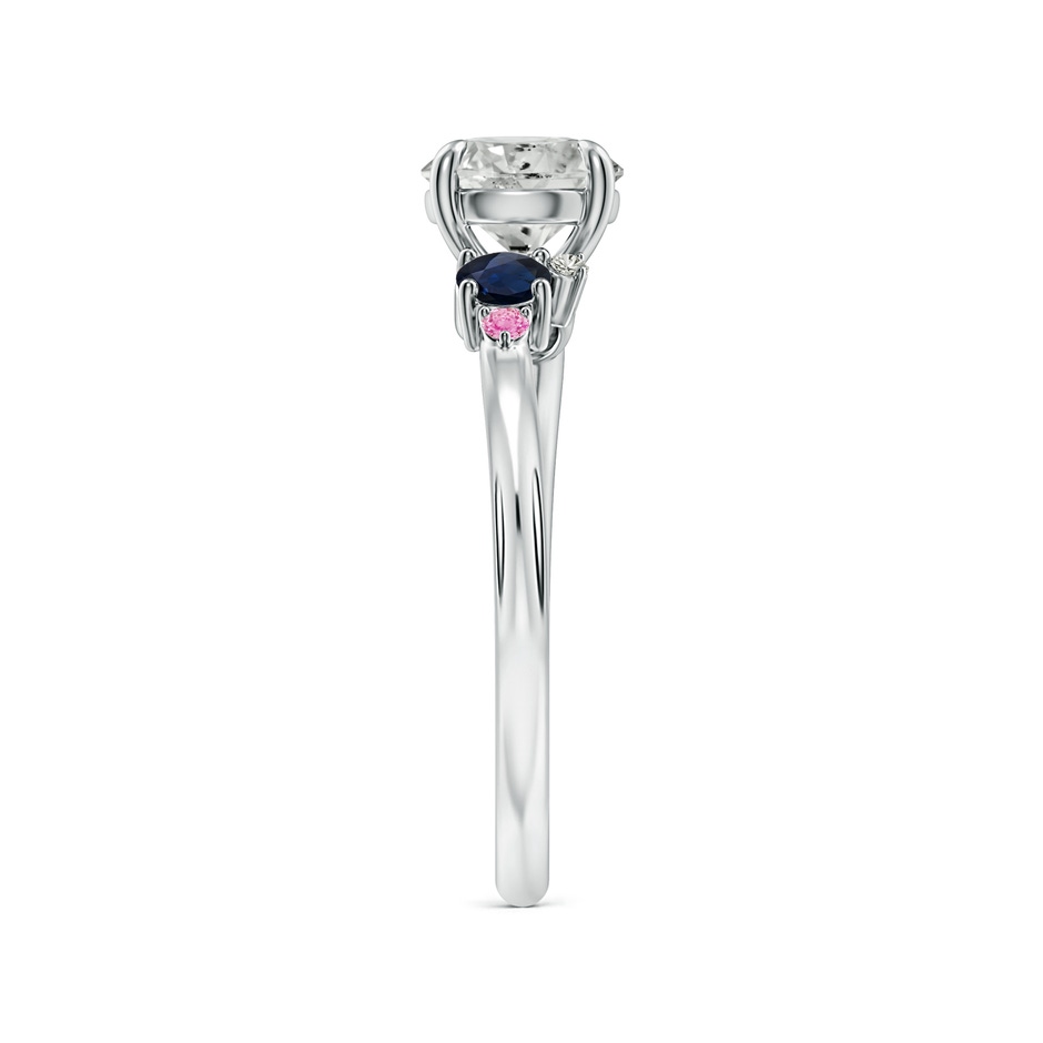 6.4mm KI3 Round Diamond Engagement Ring with Sapphire Accents in P950 Platinum side 299