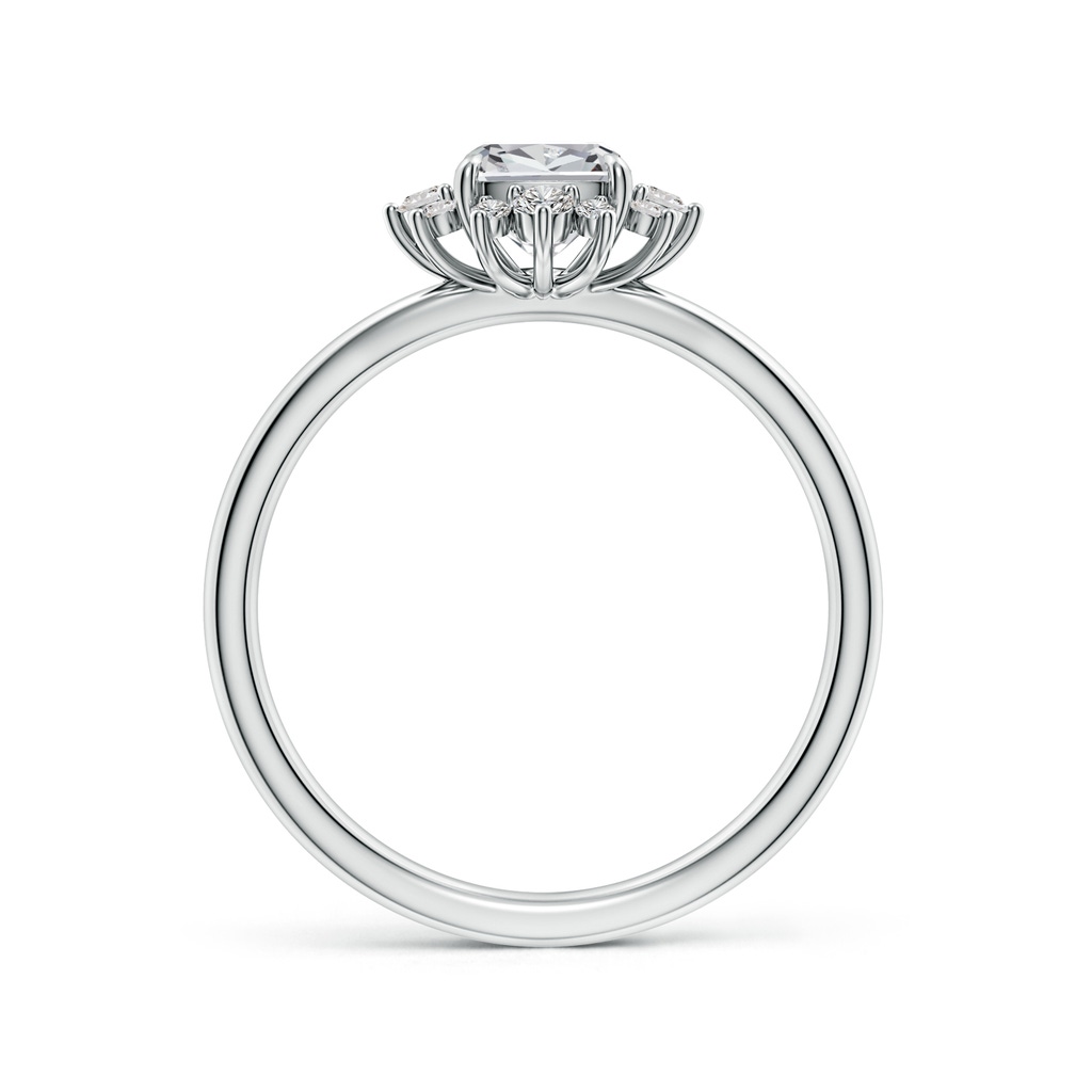 5.25mm IJI1I2 Cushion Diamond Ornate Halo Engagement Ring in White Gold - side 199
