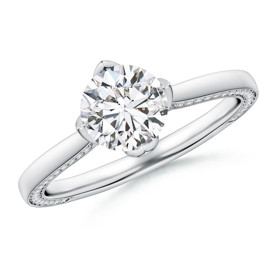 6.5mm HSI2 Round Diamond Engagement Ring with Hidden Accents in White Gold 