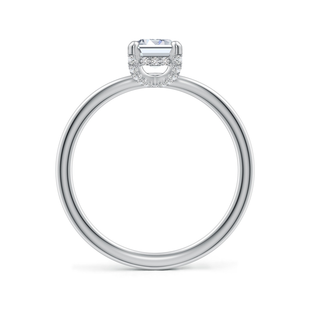 7x5mm HSI2 Emerald-Cut Diamond Engagement Ring with Hidden Halo in White Gold - side 199