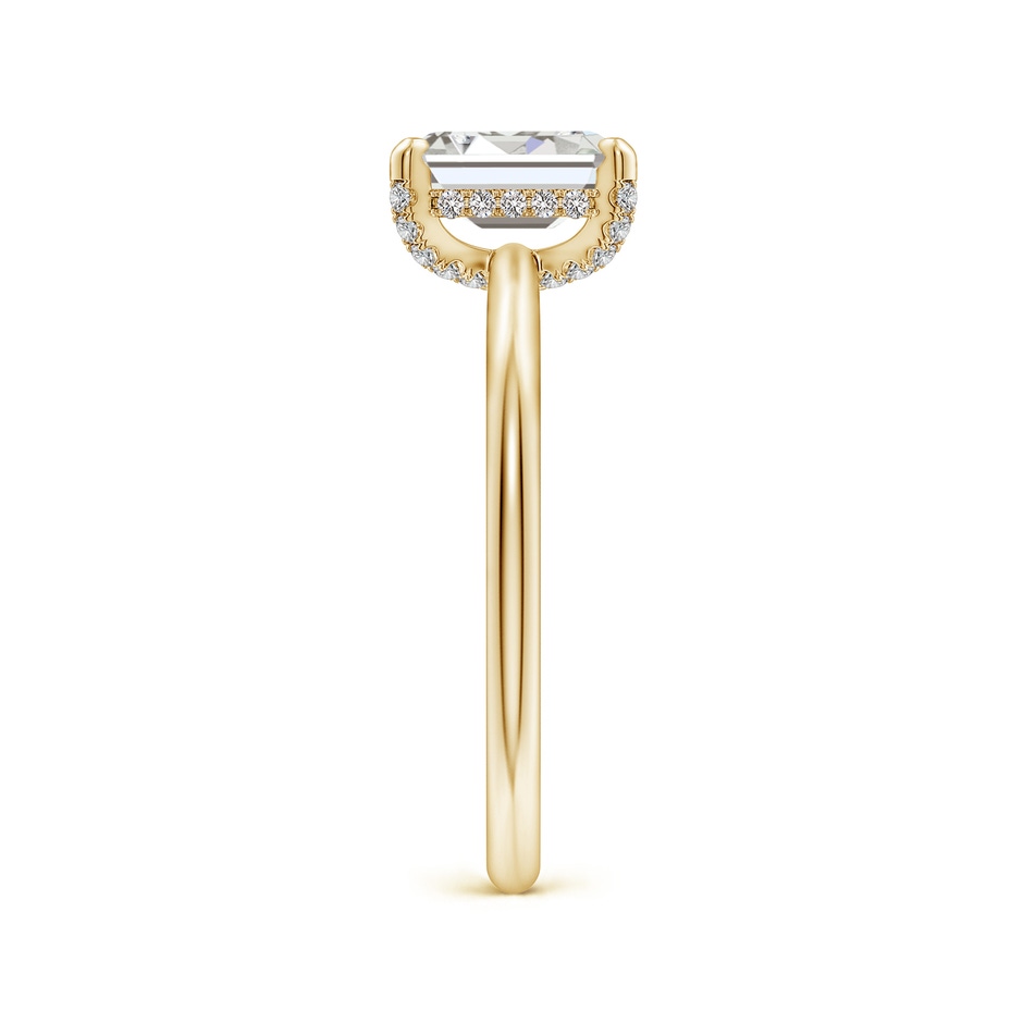 7x5mm IJI1I2 Emerald-Cut Diamond Engagement Ring with Hidden Halo in Yellow Gold side 299