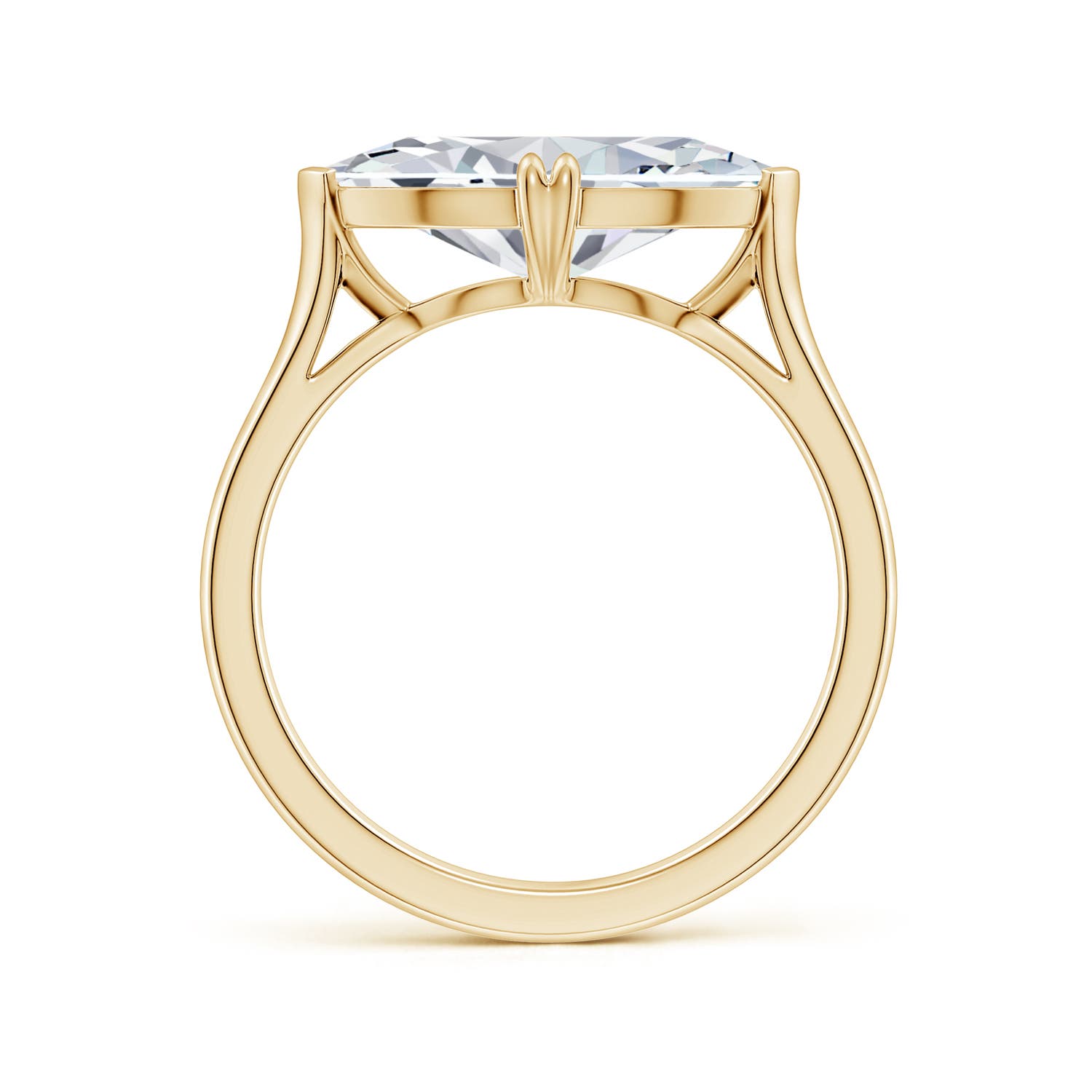 14x7mm HSI2 East-West Marquise Diamond Solitaire Engagement Ring in Yellow Gold - side 3