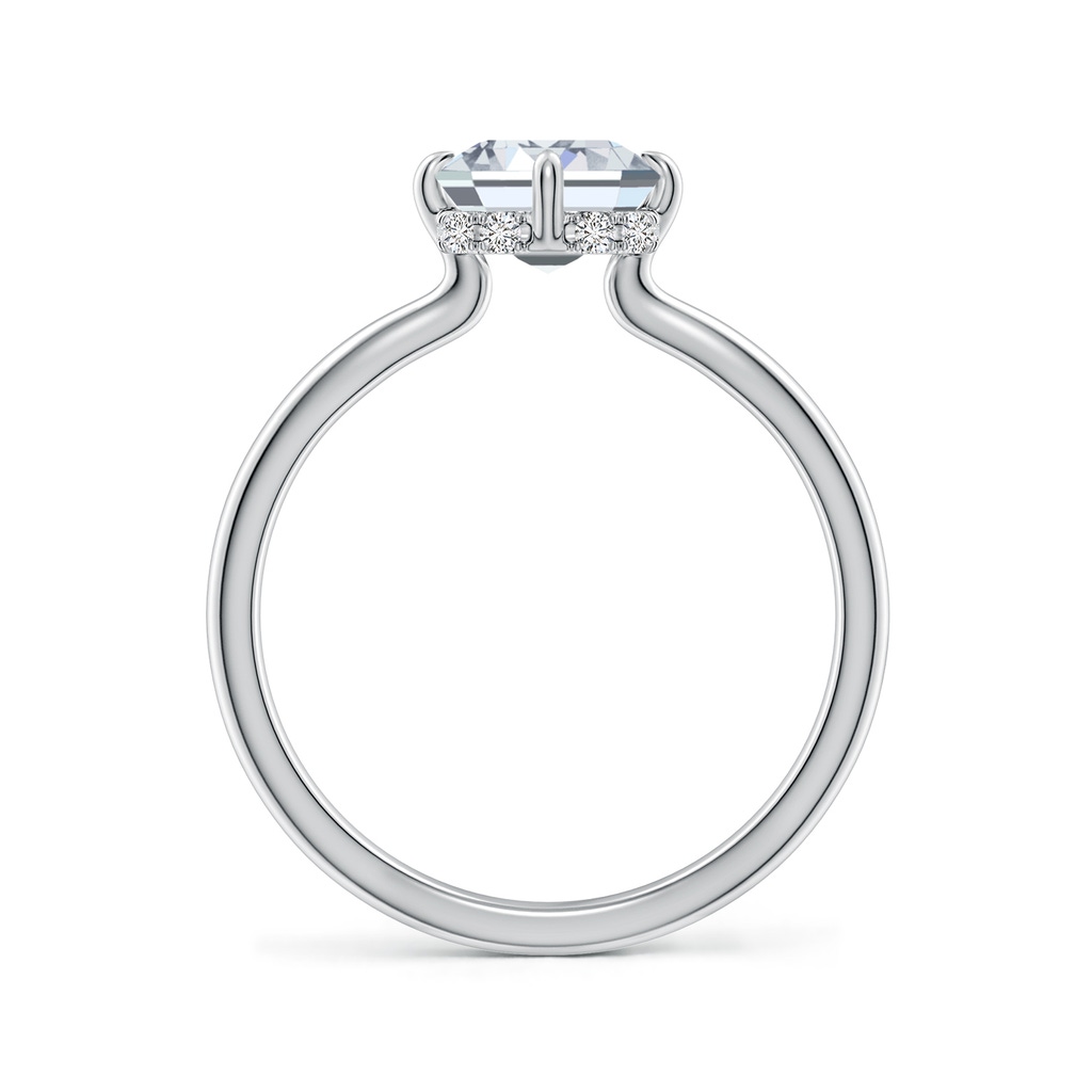 8.5x6.5mm HSI2 Solitaire Emerald-Cut Diamond Engagement Ring with Hidden Halo in White Gold - side 199
