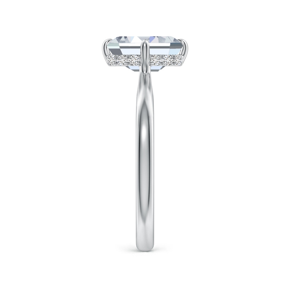 8.5x6.5mm HSI2 Solitaire Emerald-Cut Diamond Engagement Ring with Hidden Halo in White Gold side 299