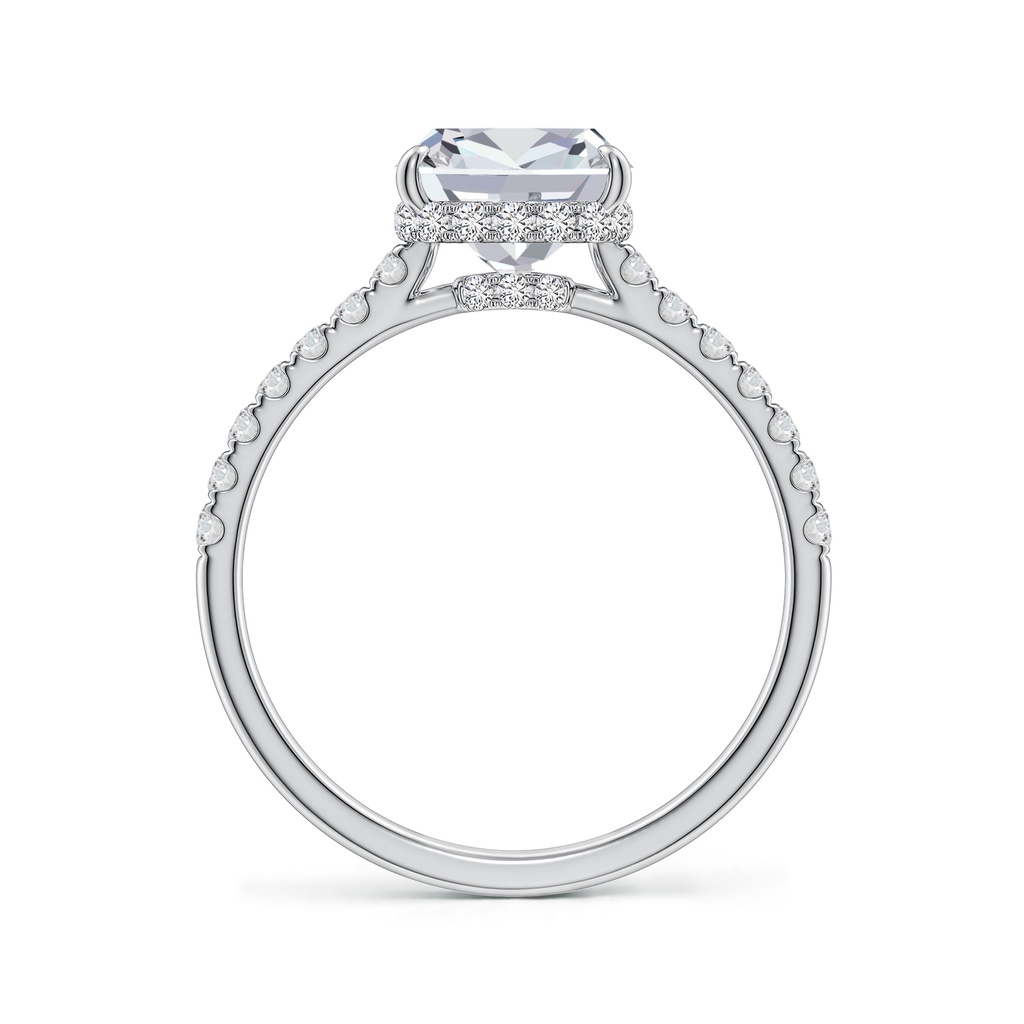 7.5mm HSI2 Cushion Diamond Double Hidden Halo Engagement Ring in White Gold - side 199