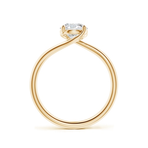 6.4mm HSI2 Entwined Vine Round Diamond Solitaire Engagement Ring in 18K Yellow Gold