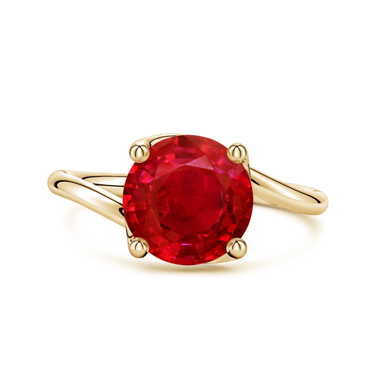 Round Ruby Solitaire Engagement Ring