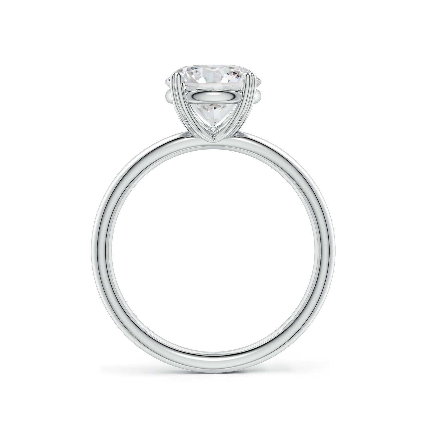 6.4mm HSI2 Round Diamond Solitaire Engagement Ring with Heart-Shaped Prongs in 18K White Gold