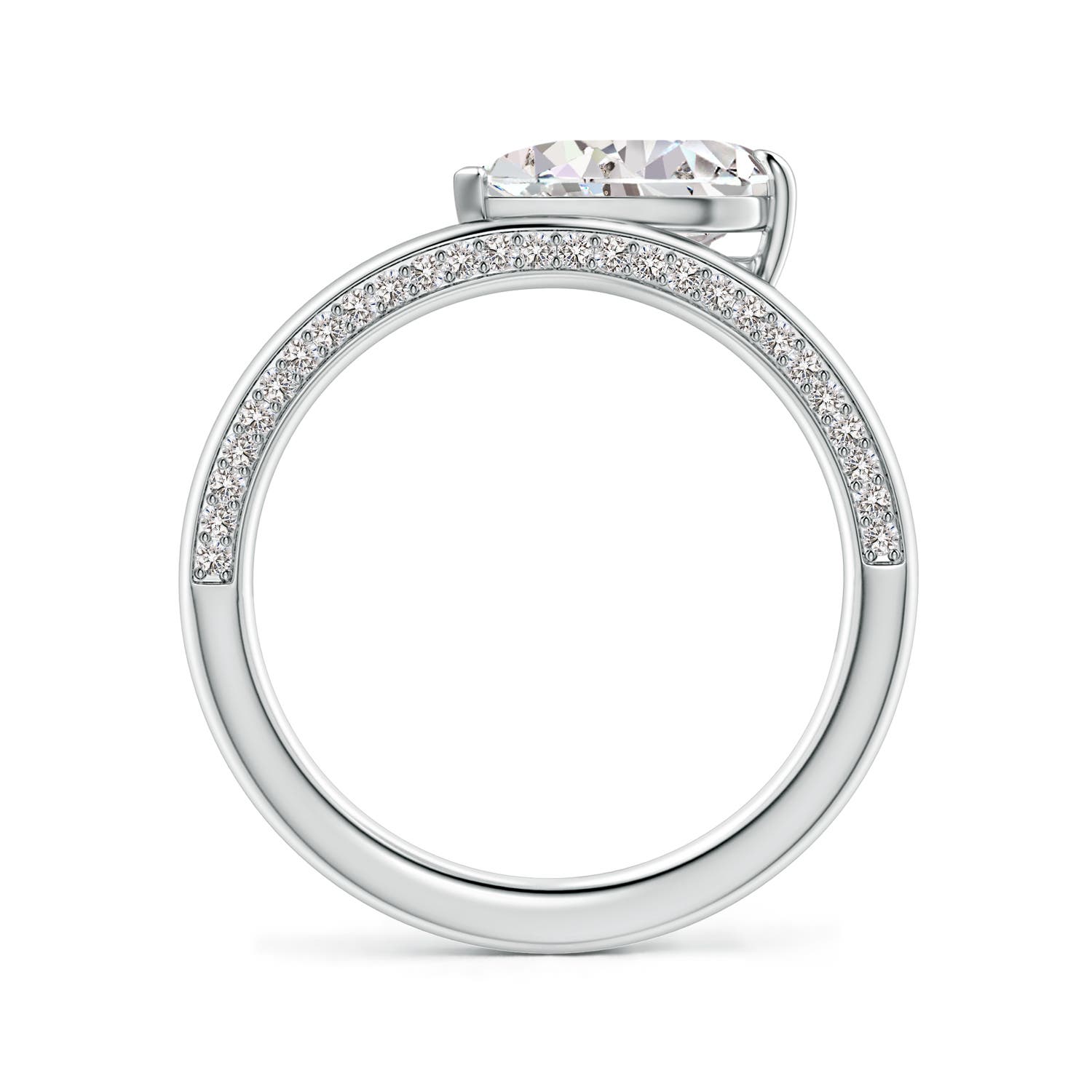 10x6.5mm IJI1I2 Angled Pear Diamond Curved Solitaire Engagement Ring in White Gold - side 3