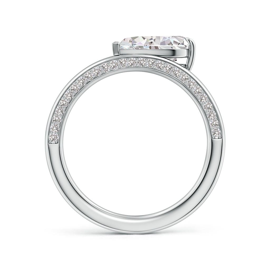 10x6.5mm IJI1I2 Angled Pear Diamond Curved Solitaire Engagement Ring in White Gold - side 199