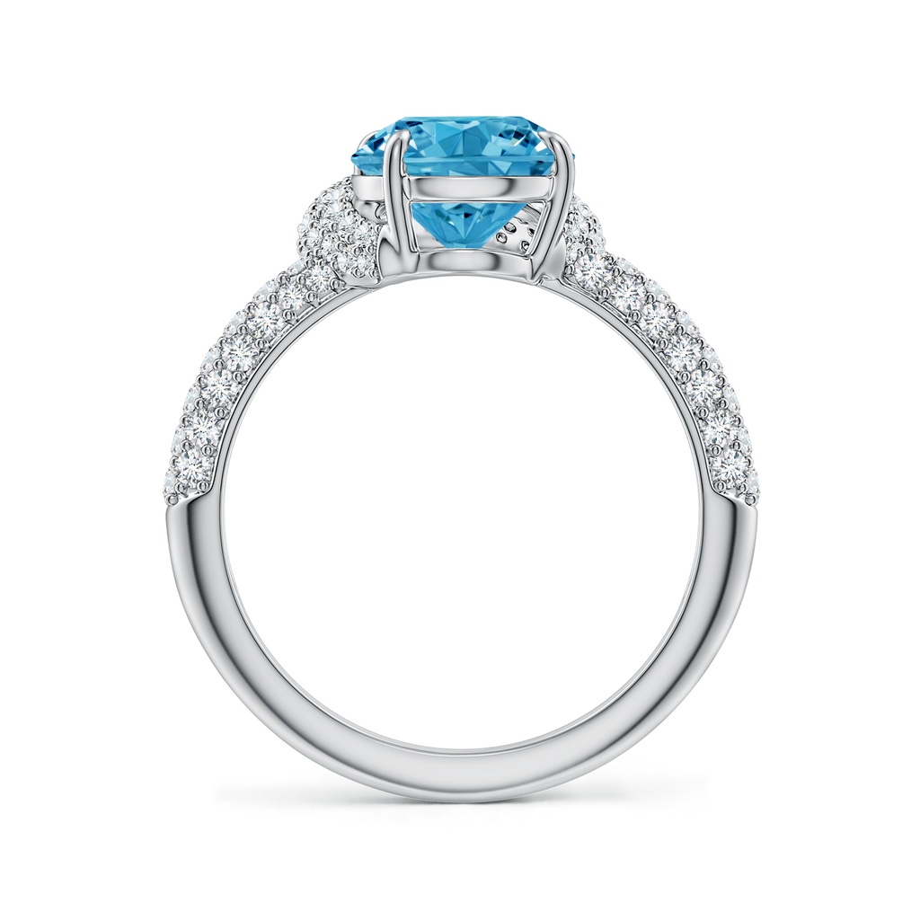 8mm AAAA Round Fancy Intense Blue Diamond Engagement Ring with Offset Halo in White Gold - side 199