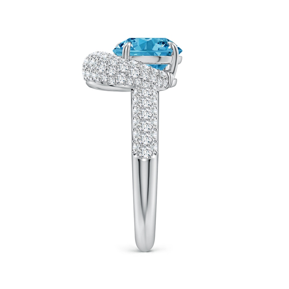 8mm AAAA Round Fancy Intense Blue Diamond Engagement Ring with Offset Halo in White Gold side 299