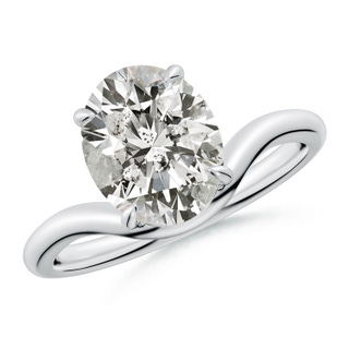 10x8mm KI3 Solitaire Oval Diamond Curved Shank Engagement Ring in P950 Platinum