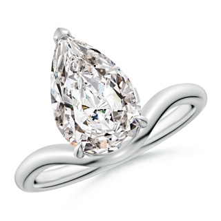 12x8mm IJI1I2 Solitaire Pear Diamond Curved Shank Engagement Ring in P950 Platinum