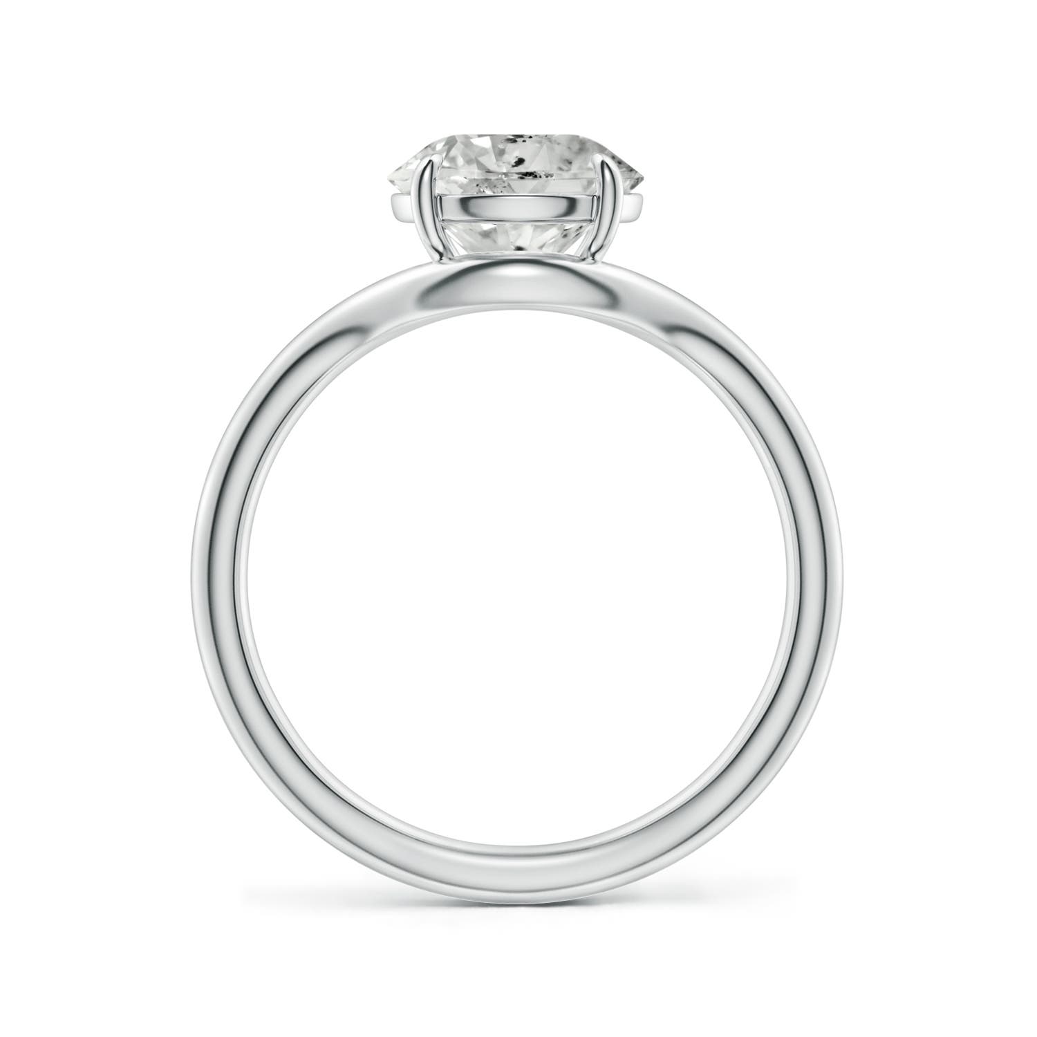 8mm KI3 Solitaire Round Diamond Curved Shank Engagement Ring in P950 Platinum