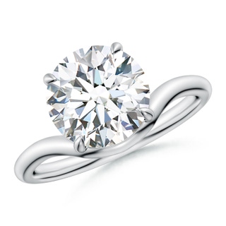9.2mm GVS2 Solitaire Round Diamond Curved Shank Engagement Ring in P950 Platinum