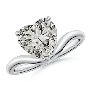 9mm KI3 Solitaire Heart-Shaped Diamond Curved Shank Engagement Ring in P950 Platinum