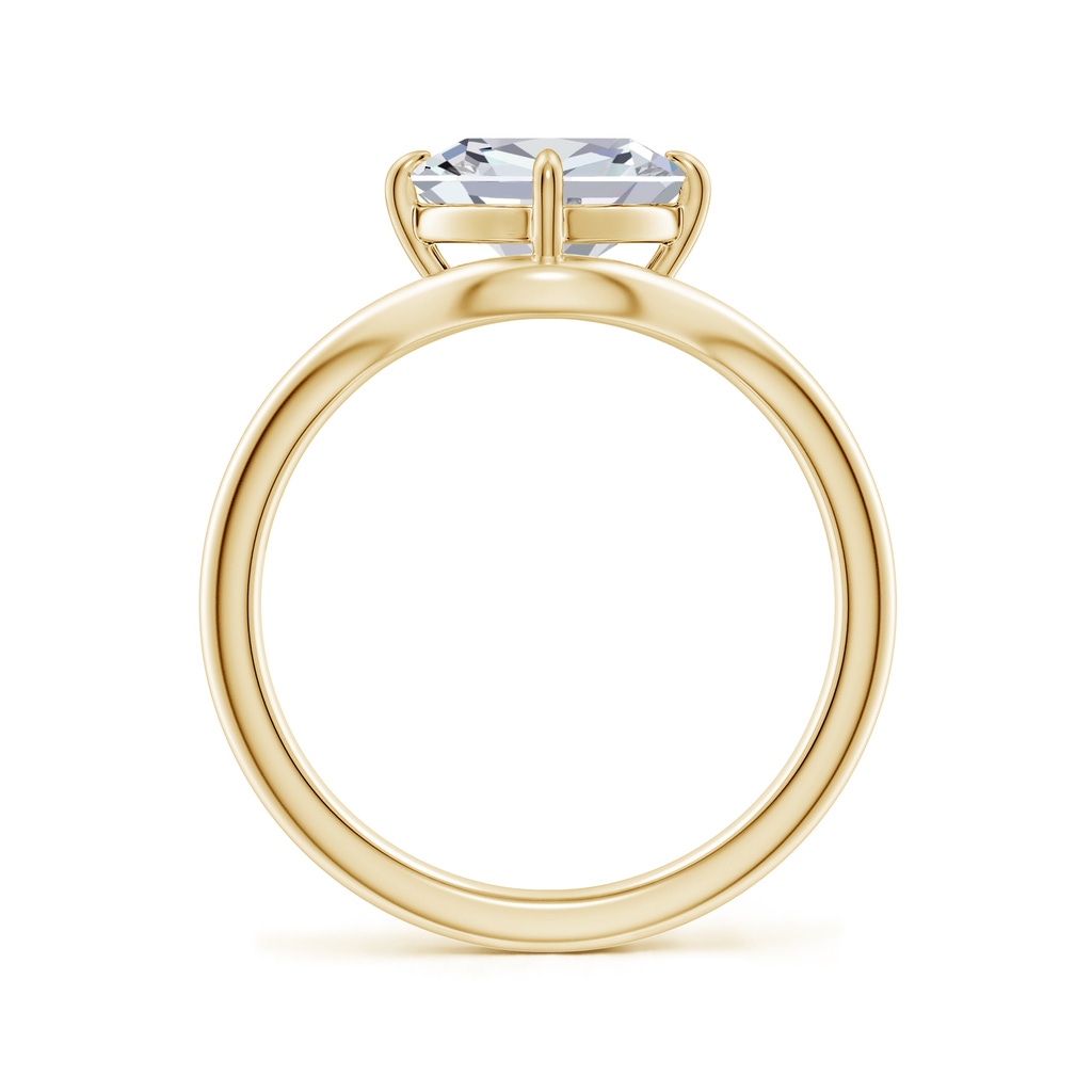 7.5mm HSI2 Solitaire Cushion Diamond Curved Shank Engagement Ring in Yellow Gold - side 199