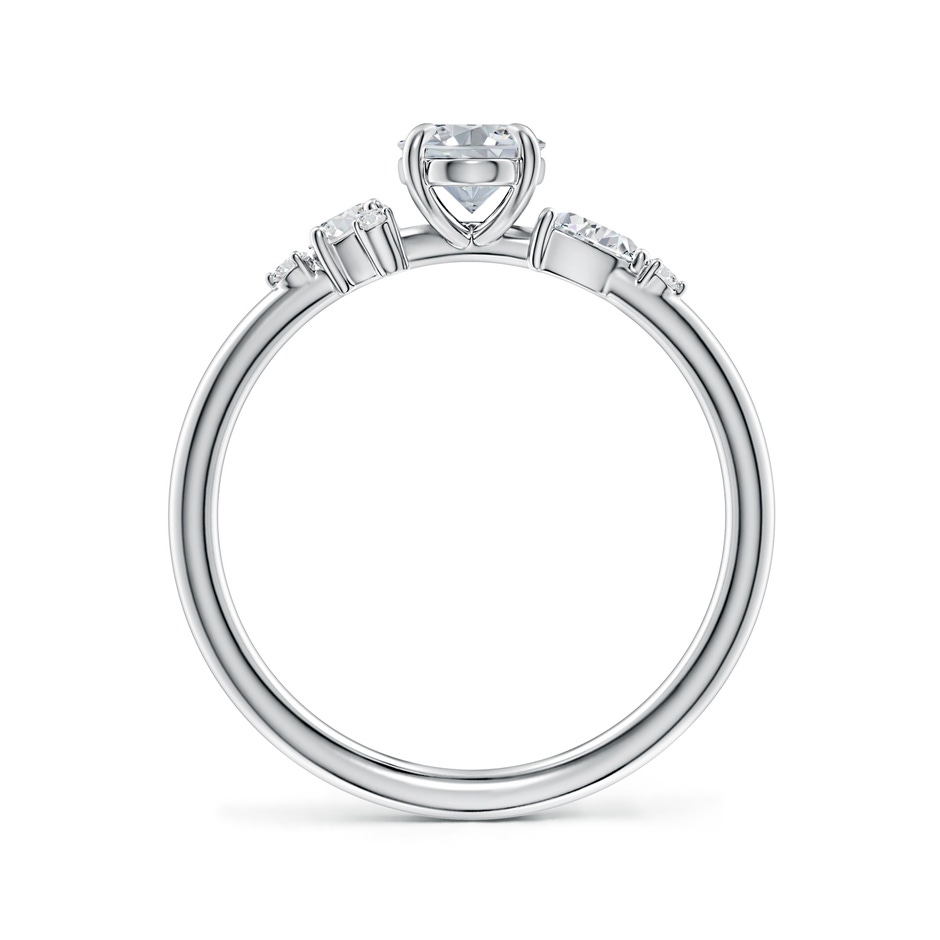 7x5mm HSI2 Claw Prong Oval Diamond Engagement Ring with Multi-Shape Accents in White Gold side 199