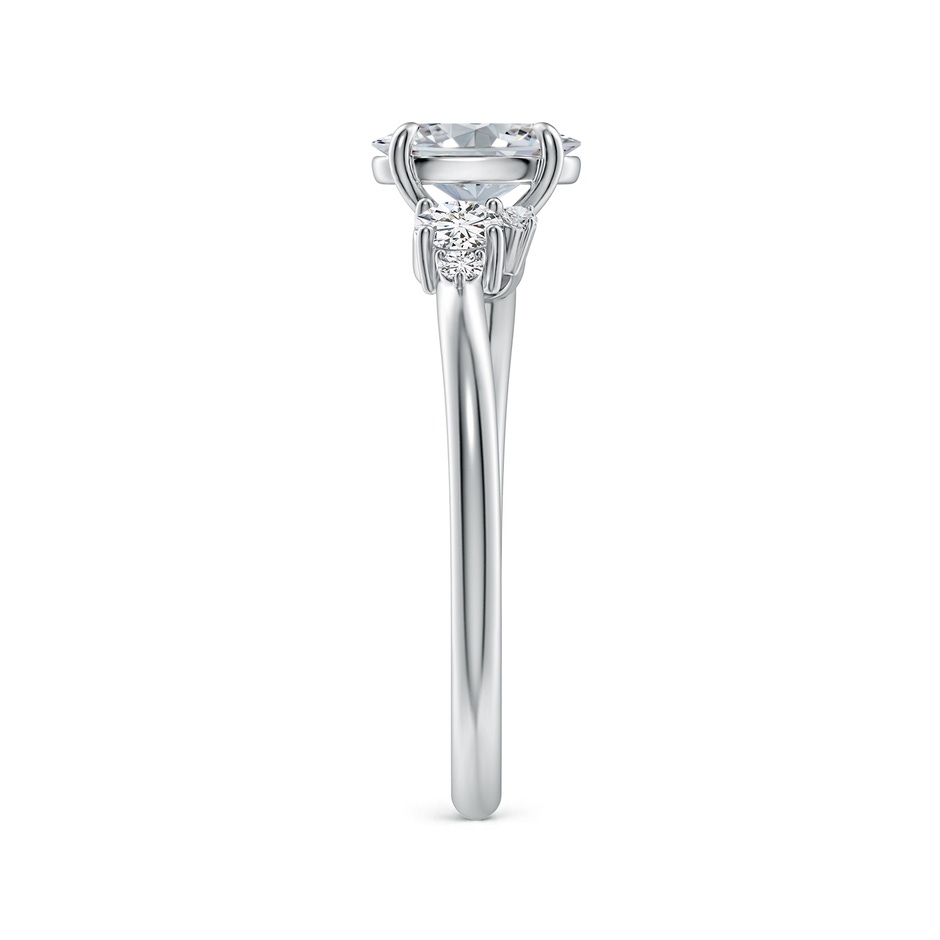 7x5mm HSI2 Claw Prong Oval Diamond Engagement Ring with Multi-Shape Accents in White Gold side 299