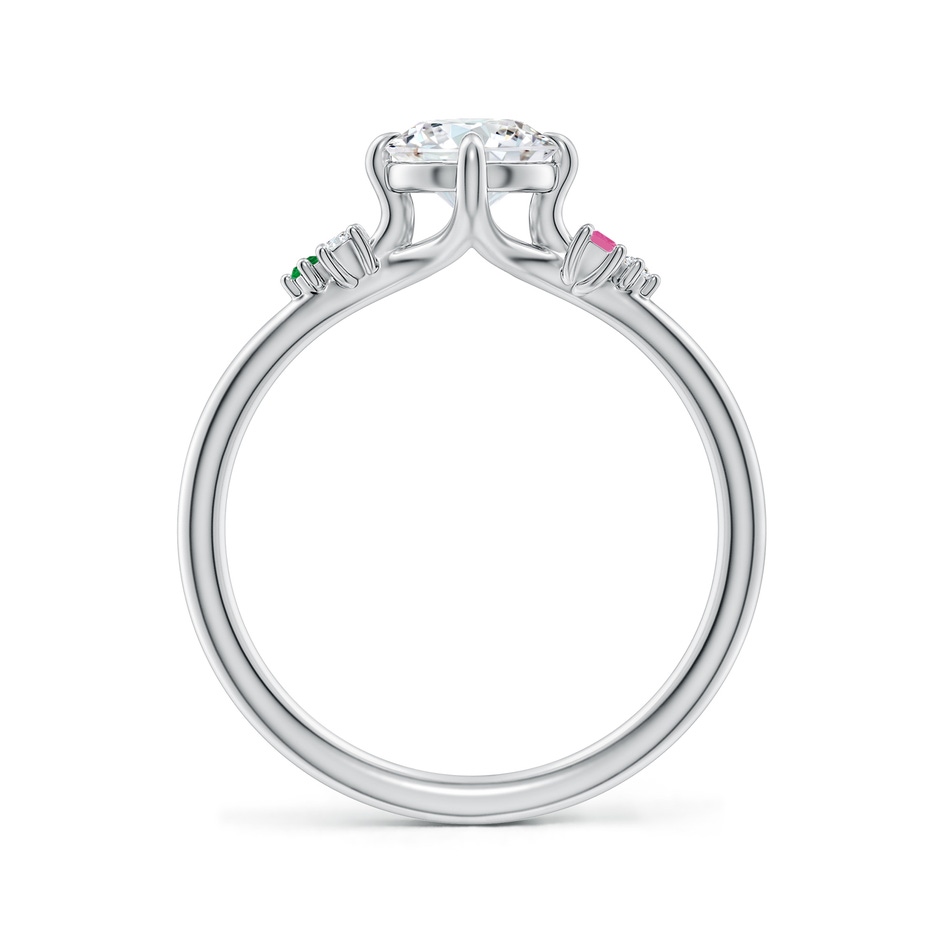 6mm GVS2 Round Diamond Engagement Ring with Colored Gemstone Accents in White Gold side 199