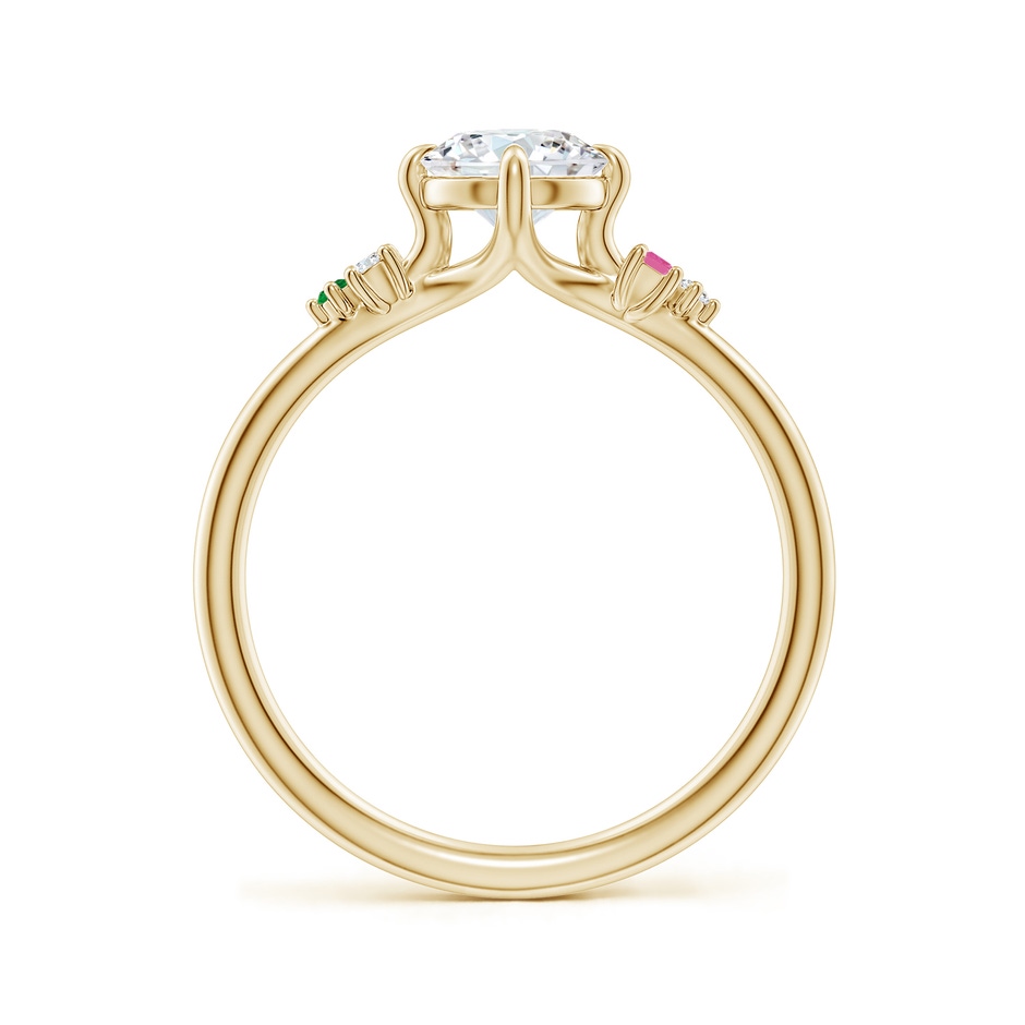 6mm GVS2 Round Diamond Engagement Ring with Colored Gemstone Accents in Yellow Gold side 199