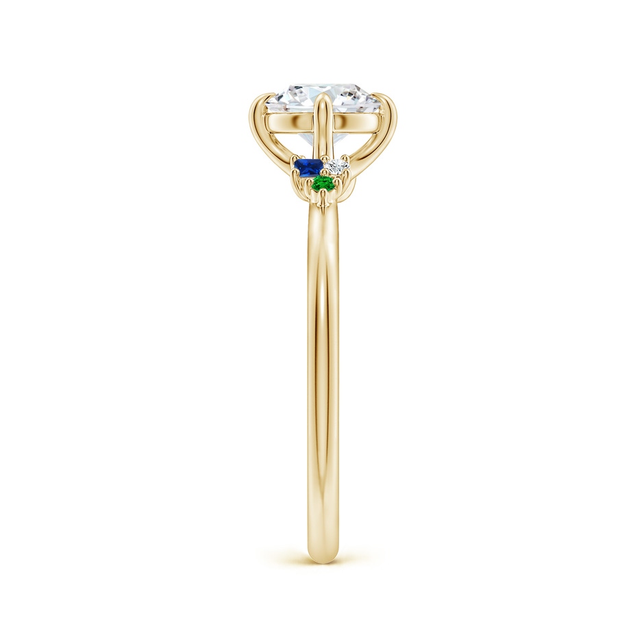 6mm GVS2 Round Diamond Engagement Ring with Colored Gemstone Accents in Yellow Gold side 299
