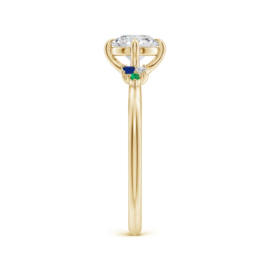 6mm HSI2 Round Diamond Engagement Ring with Coloured Gemstone Accents in Yellow Gold side 299