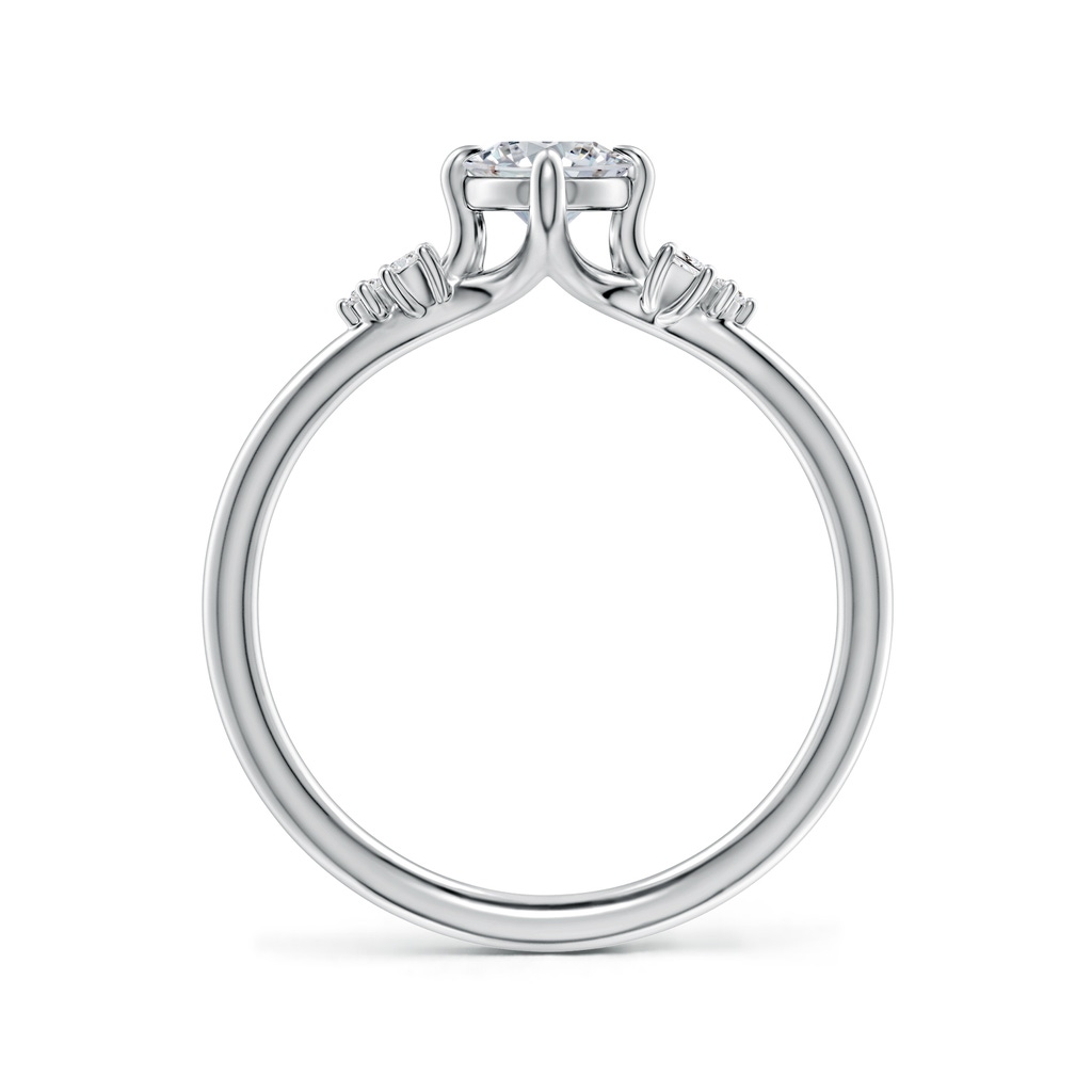 7x5mm HSI2 Oval Diamond Engagement Ring with Mixed Cut Accents in White Gold - side 199