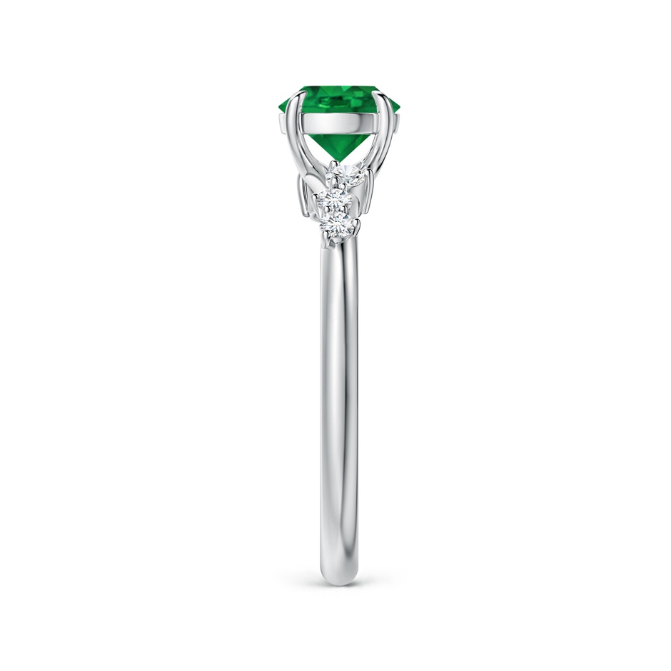 6mm AAA Round Emerald Engagement Ring with Scattered Accents in White Gold side 299
