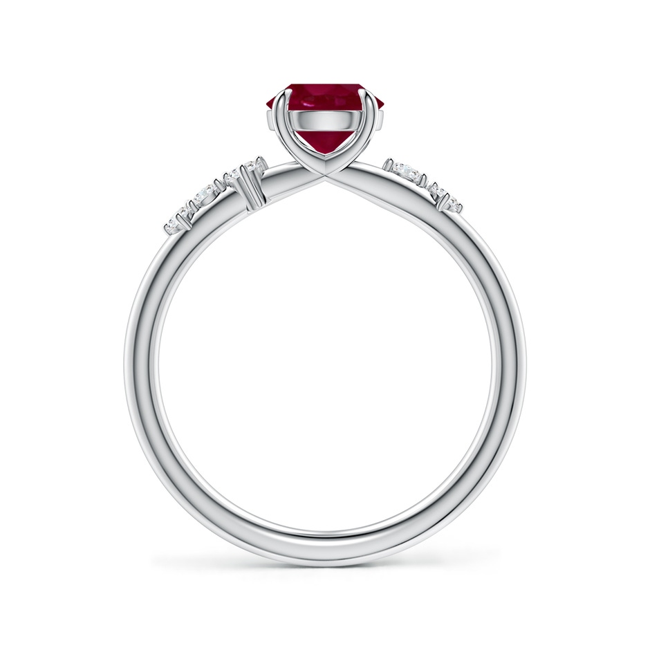 6mm A Round Ruby Engagement Ring with Scattered Accents in P950 Platinum side 199