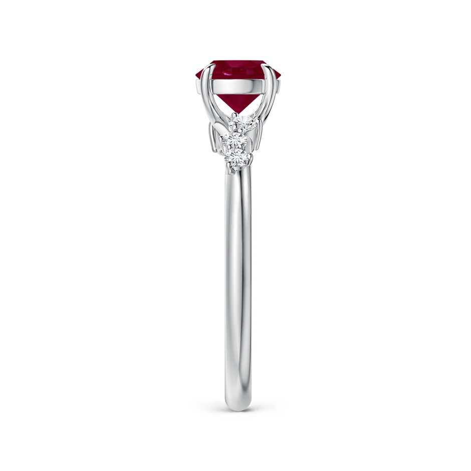 6mm A Round Ruby Engagement Ring with Scattered Accents in P950 Platinum side 299
