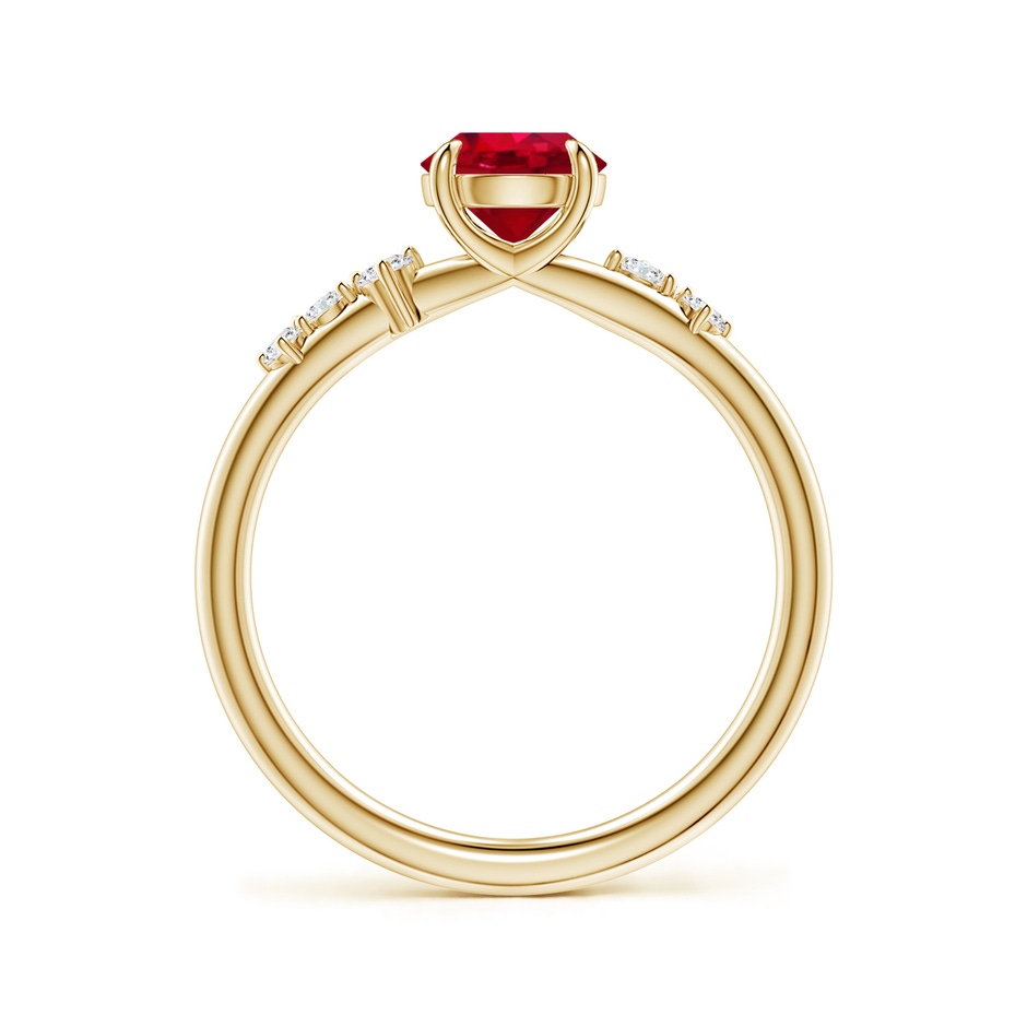 6mm AAA Round Ruby Engagement Ring with Scattered Accents in Yellow Gold side 199