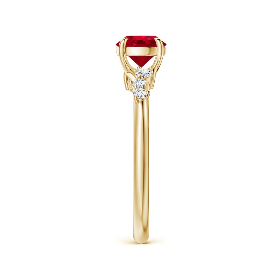 6mm AAA Round Ruby Engagement Ring with Scattered Accents in Yellow Gold side 299