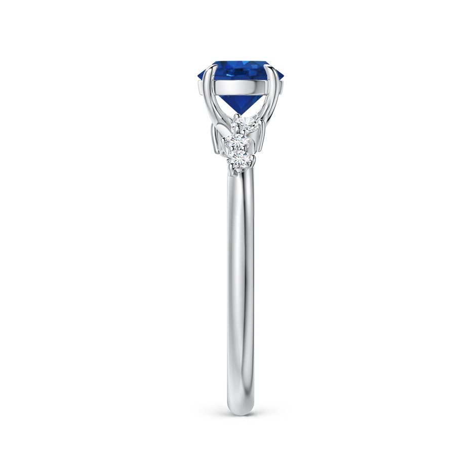 6mm AAA Round Blue Sapphire Engagement Ring with Scattered Accents in White Gold side 299